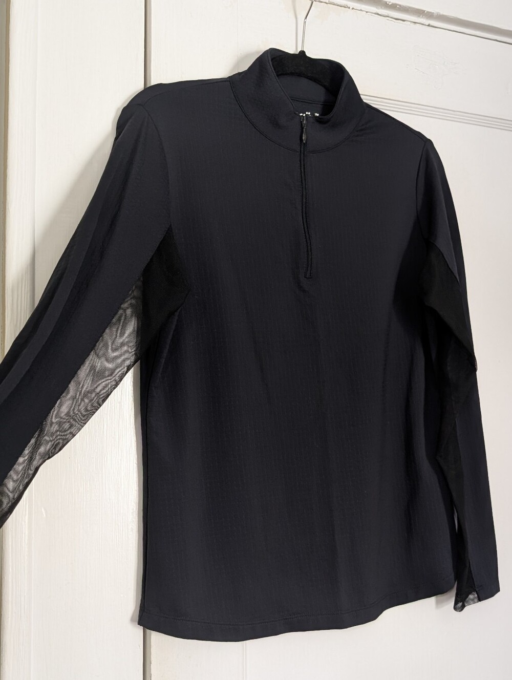 IBKUL Pullover Shirt Womens Medium Black Long Sleeve 1/4 Zip UPF 50 Athletic Top - Picture 2 of 4
